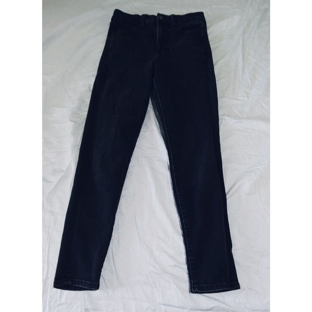 American Eagle Women Size 4 Jeans Black Denim Pants High Rise Jegging Skinny